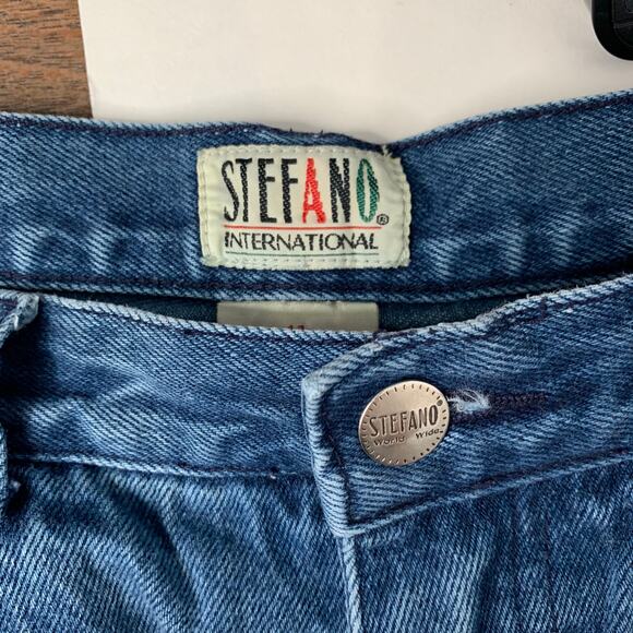 Vintage 90s Women's 29x25 Stefano Medium Wash Tapered Leg High Rise Mom Jeans - Picture 3 of 6
